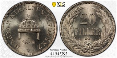 1894-KB 20 Kor MS66
