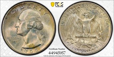 1944-S 25C DDO, FS-101 MS67+