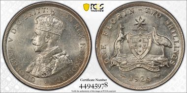 1924(m,sy) Florin MS61