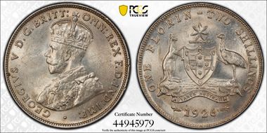 1926(m & sy) Florin MS62