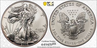 2006-P $1 Eagle-20th Anniversary Reverse Proof PR69