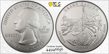 2010-P 25C Grand Canyon NP 5 oz Silver SP69