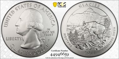 2011-P 25C Glacier NP  5 oz Silver SP69