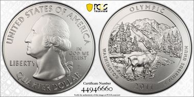 2011-P 25C Olympic NP  5 oz Silver SP70