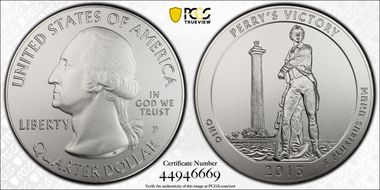 2013-P 25C Perry's Memorial NP  5 oz Silver SP69