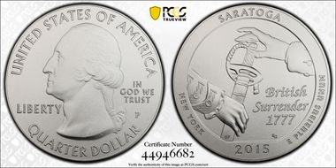 2015-P 25C Saratoga NP 5 oz Silver SP70