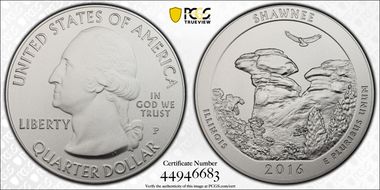 2016-P 25C Shawnee NP 5 oz Silver SP70