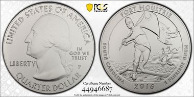 2016-P 25C Fort Moultrie NP 5 oz Silver SP70