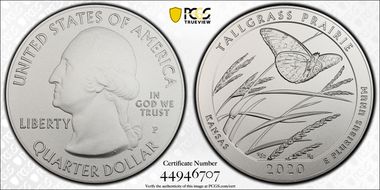 2020-P 25C Tallgrass Prairie NP 5 oz Silver SP70