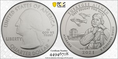 2021-P 25C Tuskegee Airmen NP 5oz Silver SP70