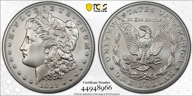 2021-CC Privy $1 Morgan Dollar 100th Anniversary MS69