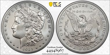 2021-CC Privy $1 Morgan Dollar 100th Anniversary MS70