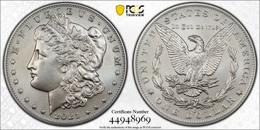 2021-O Privy $1 Morgan Dollar 100th Anniversary MS70