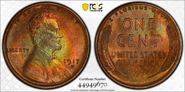 1917-S 1C MS64RB