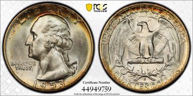 1953-S 25C MS66+ 