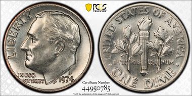 1974-D 10C MS66