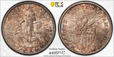 1908-S Peso KM-172  Ag N1