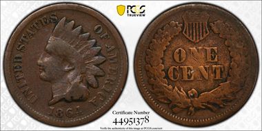 1864 1C Bronze N1BN