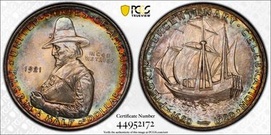 1921 50C Pilgrim MS66+