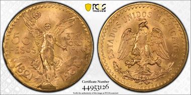 1931 50 Peso KM-481  Au MS65