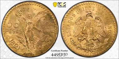 1946 50 Peso KM-481  Au MS65