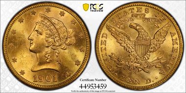 1901-S $10 MS64+