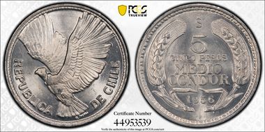 1956-So 5 Peso MS66