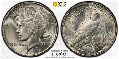 1934-D $1 MS62