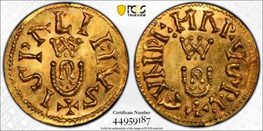 (610-612) Tremis Visigoths, Gundemaro MS64