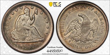 1838 25C Seated, No Drapery XF45