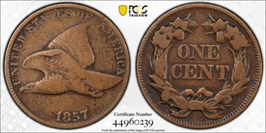 1857 1C Flying Eagle VG10