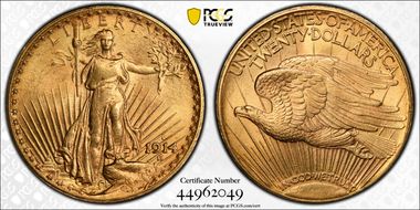 1914-S $20 MS62
