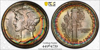 1917-D 10C MS67+