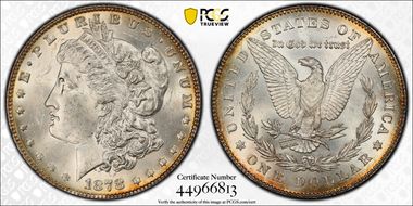 1878 7TF $1 Reverse of 1878 MS62