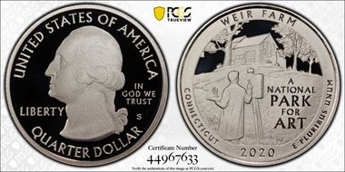 2020-S 25C Weir Farm NP - Silver Limited Edition Proof Set PR70DCAM