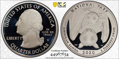 2020-S 25C American Samoa NP - Silver Limited Edition Proof Set PR69DCAM