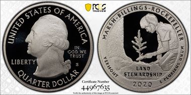 2020-S 25C Marsh-Billings-Rockefeller-Silver Limited Edition Proof Set PR70DCAM