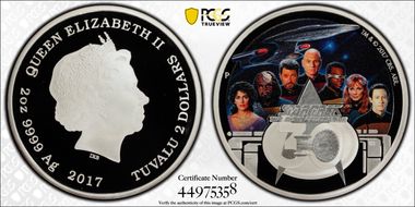 2017-P $2 Star Trek TNG 30th Ann. U.S.S. Enterprise Crew PR70DCAM