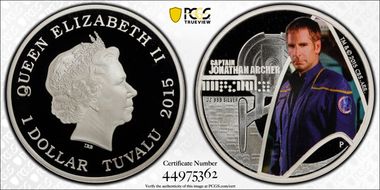 2015-P $1 Star Trek  Cpt. Jonathan Archer PR70DCAM
