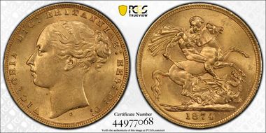 1874-S Sov S-3858A St. George MS62