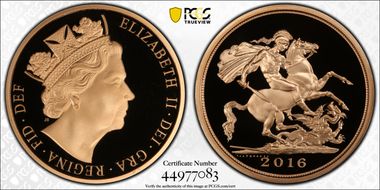 2016 £5 S-SE13 St. George PR70DCAM