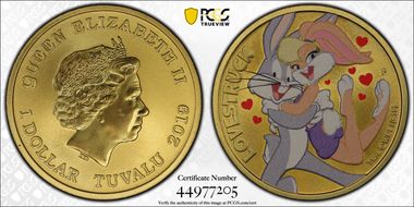 2019-P $1 Looney Tunes Lovestruck MS69