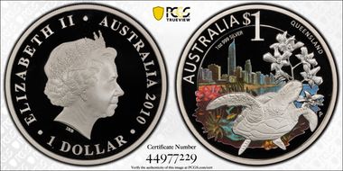 2010-P $1 Queensland-Sea Turtle PR70DCAM