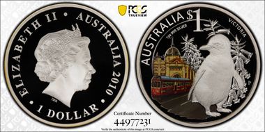 2010-P $1 Victoria-Penguin PR70DCAM