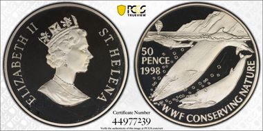 1998 50D WWF Blue Wales MS67