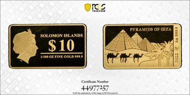 2022 $10 Pyramids of Giza Mysteries of the World PR69DCAM