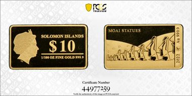 2022 $10 Moai Statues Mysteries of the World PR69DCAM