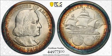 1892 50C Columbian MS64