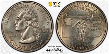 1999-D 25C Pennsylvania MS63