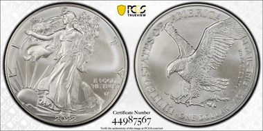 2022 $1 Silver Eagle MS70
